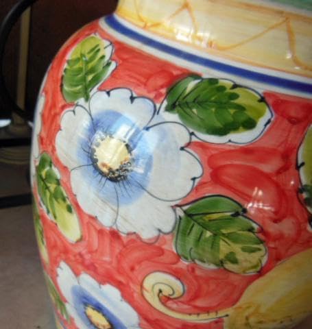 陶器傘立て 手描き柄 イタリア製 イルポンテ IL PONTE イタリア 傘立て